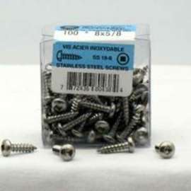 Reliable PKAS858VP Screw, 5/8 in L, Pan Head, Square Drive, Self-Tapping, Type A Point, Stainless Steel, Stainless Steel