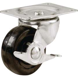 Shepherd Hardware 9509 Swivel Caster, 2 in Dia Wheel, 7/8 in W Wheel, Rubber Wheel, 90 lb