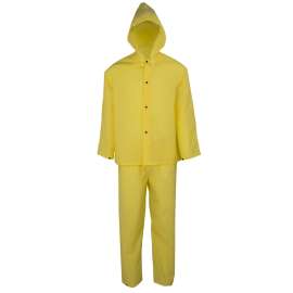 Diamondback RS2-01-XL Rain Suit, XL, 43 in Inseam, EVA, Yellow, Hooded Collar, Snap Down Storm Flap Closure