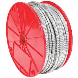 BARON 695947 Cable, 3/16 to 1/4 in Dia, 250 ft L, Galvanized/Vinyl-Coated