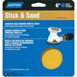 NORTON 48910 Sanding Disc, 6 in Dia, Coated, P80 Grit, Coarse, Aluminum Oxide Abrasive