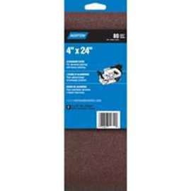 NORTON 48725 Sanding Belt, 4 in W, 24 in L, 80 Grit, Medium, Aluminum Oxide Abrasive