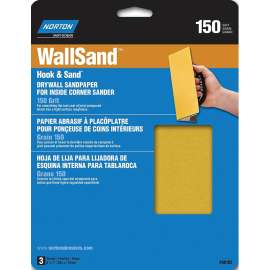 NORTON 68102 Corner Sandpaper, 8 in L, 7 in W, P150 Grit, Fine, Aluminum Oxide Abrasive