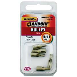 Jandorf 60851 Bullet Terminal, 600 V, 16 to 14 AWG Wire, Copper Contact