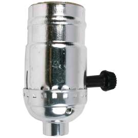 Jandorf 60403 Turn Knob Lamp Socket, 250 V, 250 W, Nickel Housing Material