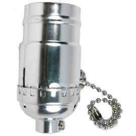 Jandorf 60405 Pull Chain Lamp Socket, 250 V, 250 W, Nickel Housing Material