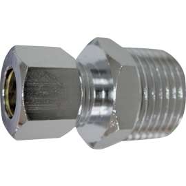 Exclusively Orgill PMB-260LFB Water Supply Connector, 1/2 x 3/8 in, MIP x Compression, Brass, Chrome