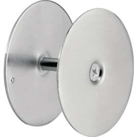 Defender Security U 10446 Hole Cover Plate, Steel, Satin Nickel, For: 1-3/4 in Thick Doors