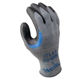 ATLAS 330L-09.RT Ergonomic Work Gloves, L, Reinforced Crotch Thumb, Knit Wrist Cuff, Natural Rubber Coating, Black/Gray