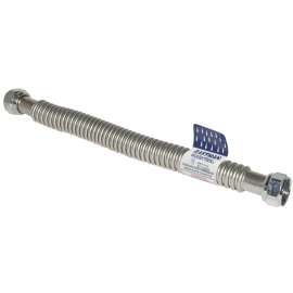 EZ-FLO WaterFlex Series 0437012 Corrugated Flexible Water Heater Connector, 3/4 in, FIP, Stainless Steel, 12 in L