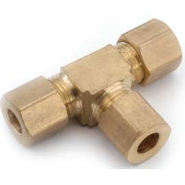 Anderson Metals 750064-08 Pipe Tee, 1/2 in, Compression, Brass, 200 psi Pressure