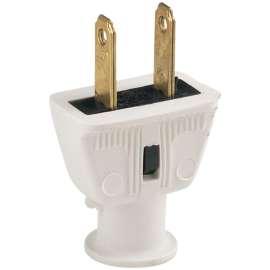 Eaton Wiring Devices 183-6W-BOX Electrical Plug, 2 -Pole, 15 A, 125 VAC, NEMA: NEMA 1-15, White
