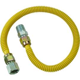 BrassCraft ProCoat Series CSSD54-60 Gas Connector, 1/2 x 1/2 in, Stainless Steel, 60 in L