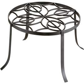 Landscapers Select W52873-3L Planter Stand, 12 in OAW, 8-1/2 in OAH, Iron, Black, Powder-Coated
