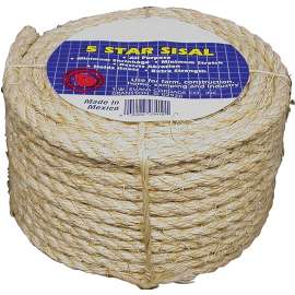 T.W. Evans Cordage 23-205 Rope, 1/4 in Dia, 50 ft L, 900 lb Working Load, Sisal
