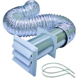 Lambro 1377W Hood Louvered Vent Kit, Hood, Plastic, White, Galvanized/Laminated, 5-Piece