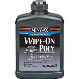Minwax 409160000 Wipe-On Poly Paint, Gloss, Liquid, Clear, 1 pt, Can