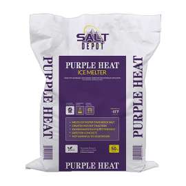 SALT DEPOT PH50 PURPLE HEAT Purple Heat Ice Melt, Crystalline, Purple, Slightly Aromatic, 50 lb Bag