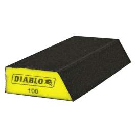 Diablo DFBANGBFIN02G Sanding Sponge, 8 in L, 3 in W, 100 Grit, Fine, Aluminum Oxide Abrasive