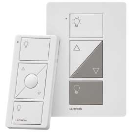 Lutron P-PKG1P-WH-R Lamp Dimmer and Remote Kit, 1 -Pole, 120 V, 50/60 Hz, White