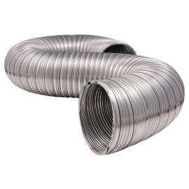 DUNDAS JAFINE MFX48ULXZW Semi-Rigid Duct, 4 in Dia, 8 ft L, Aluminum
