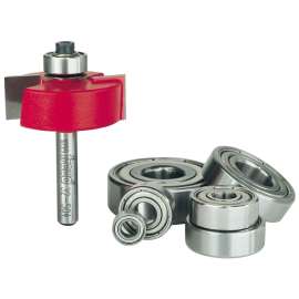 Freud 32-504 Router Bit, 1-3/8 in Dia Cutter, 2-1/4 in OAL, 1/4 in Dia Shank, 2-Cutter, Carbide
