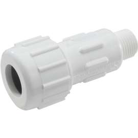 NDS CPA-0750 Pipe Adapter, 3/4 in Compression, 3/4 in MPT, White