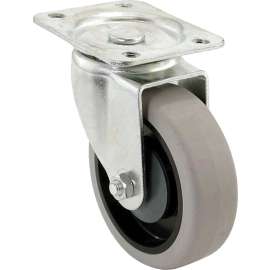 Shepherd Hardware 400 Series 9738 Swivel Caster, 5 in Dia Wheel, TPR Wheel, Gray, 300 lb