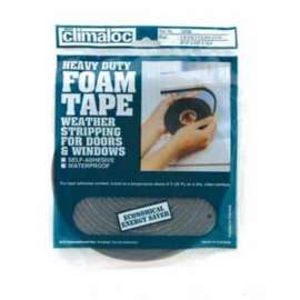 Climaloc CF12012 Insulating Foam Tape, 3/8 in W, 30 ft L, 1/4 in Thick, Polyethylene, White