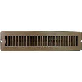 ProSource FR01-2X14B Floor Register, 4 in L, 13-3/8 in W, Steel, Brown