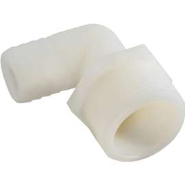 Anderson Metals 53720-1212 Hose Elbow, 3/4 in Barb, 3/4 in MPT, Nylon