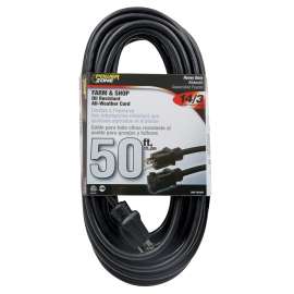 PowerZone Extension Cord, 50 ft L, Black