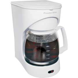 Proctor Silex 43501Y Coffee Maker, 12 Cups Capacity, 900 W, Glass, White, Automatic Control