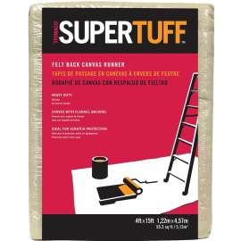 Trimaco SUPERTUFF FB6 Drop Cloth with Flannel Backing, 15 ft L, 4 ft W, Canvas
