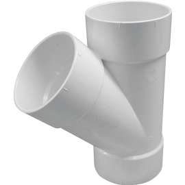 GENOVA 41040 Pipe Wye, 4 in Hub, 4 in, 4 in