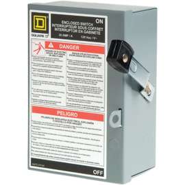 Square D L111N Safety Switch, 1 -Pole, 30 A, 120 V, SPST, Lug Terminal