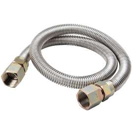 B & K G012SS151548RP Gas Connector, 3/4 x 3/4 in, FIP, Stainless Steel, 48 in L