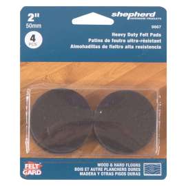 Shepherd Hardware 9867 Protective Pad, Felt, Brown, 2 in Dia