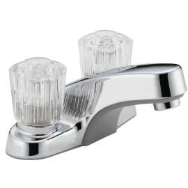 Peerless P240LF Bathroom Faucet, 1.2 gpm, 2-Faucet Handle, Chrome Plated, Knob Handle, Standard Spout