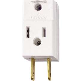 Leviton 002-00531-00W Triple Tap Outlet Adapter, 2 -Pole, 15 A, 125 V, 3 -Outlet, NEMA: NEMA 1-15R, White