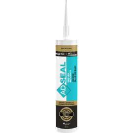 ADFAST ADSEAL KB 4800 4802 304ML Silicone Sealant, White, 304 mL Cartridge