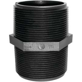 GREEN LEAF M 3400 P Pipe Nipple, 3/4 in, MNPT, Black