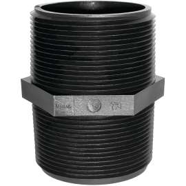 GREEN LEAF M 1120 P Pipe Nipple, 1-1/2 in, MNPT, Black