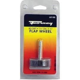 Forney 60188 Flap Wheel, 1-1/2 in Dia, 1/2 in Thick, 1/4 in Arbor, 80 Grit, Aluminum Oxide Abrasive