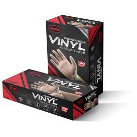 BOSS B23021-XL Disposable Gloves, XL, Vinyl, Powder-Free, Clear