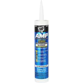DAP AMP 7079800760 Advanced Sealant Caulk, White, 30 to 60 min Curing, 0 to 140 deg F, 9 oz Cartridge