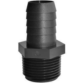 GREEN LEAF A3458P Straight Adapter, 3/4 x 5/8 in, MNPT x Hose Barb, Polypropylene