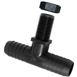 GREEN LEAF NTT34P Tee, 11/16 x 3/4 in, Male UN x Hose Barb, Polypropylene