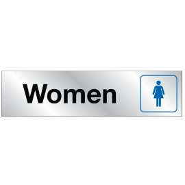HY-KO 479 Sign, Women, Silver Background, Vinyl, 2 x 8 in Dimensions