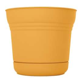 Bloem SP0523 Planter, 5 in Dia, 5 in W, Saturn Design, Earthy Yellow, Matte